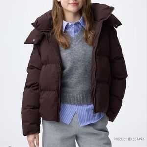 GU BROWN PUFFER PADDED JACKET REMOVIBLE HOOD SIZE LARGE